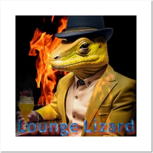 Lounge Lizard by the fire Posters and Art